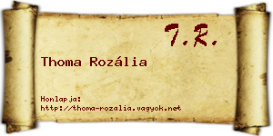 Thoma Rozália névjegykártya